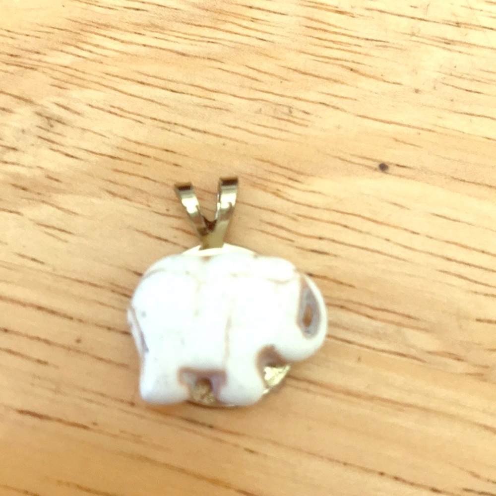 New Elephant charm made of white malachite stone.